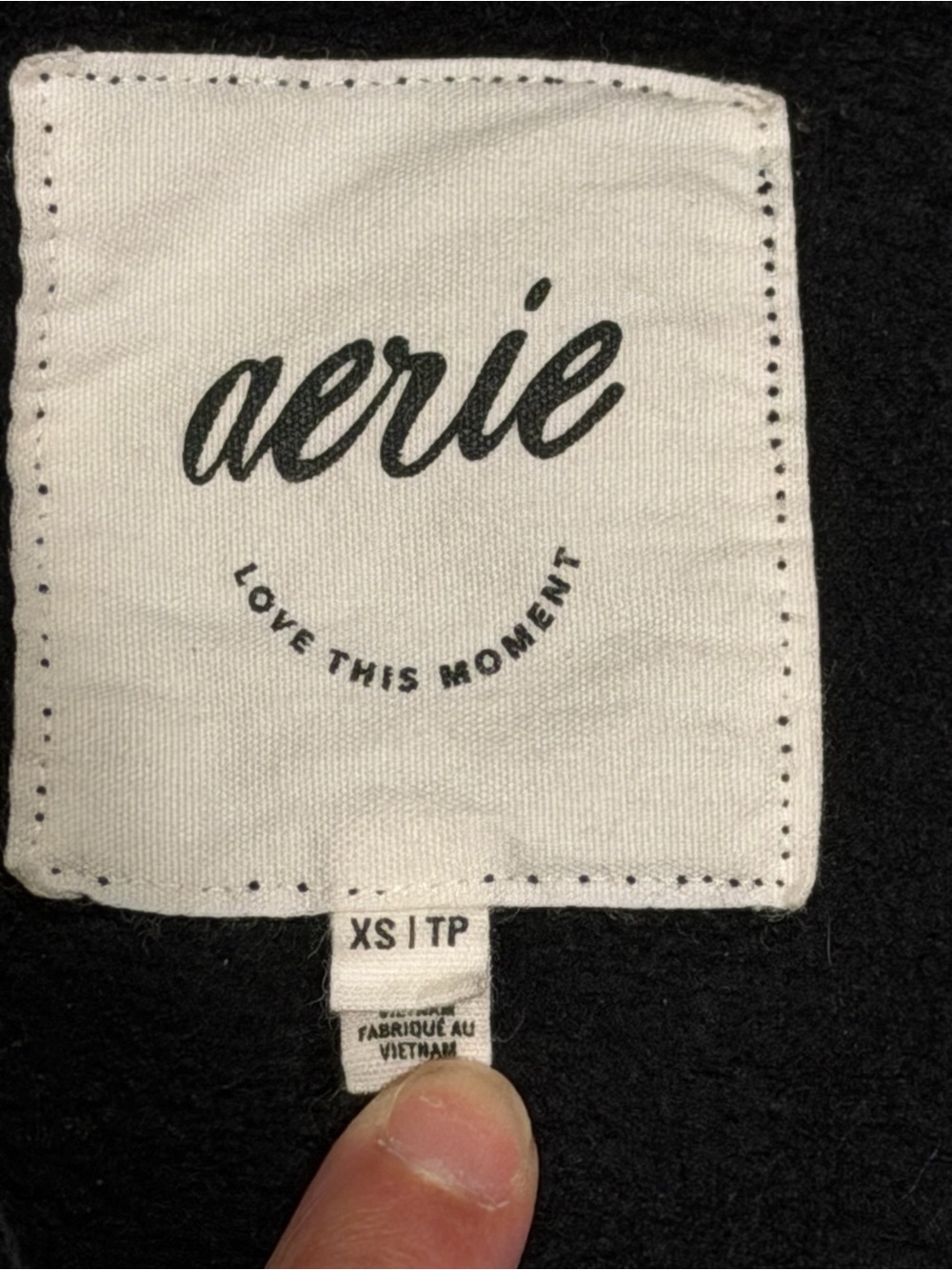 Aerie Black Oh Snap-Snap Front Pullover Sweatshirt - Picture 3 of 3
